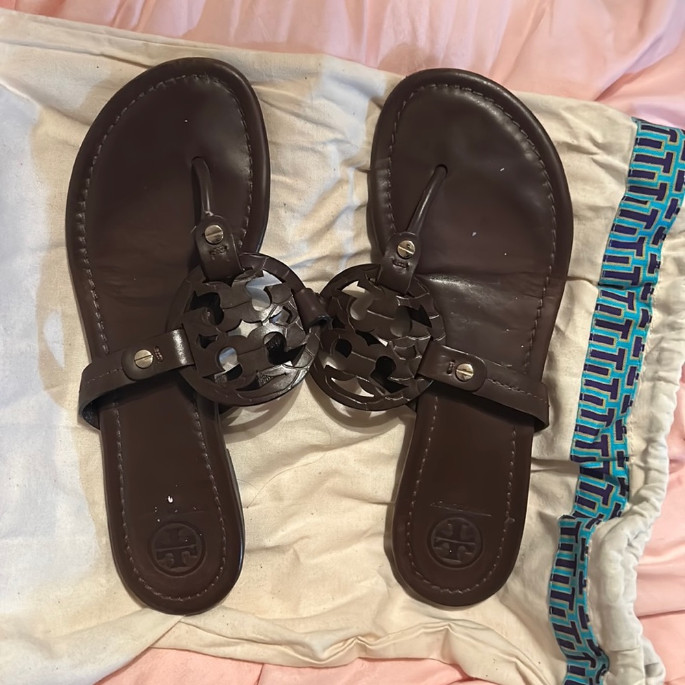 Brown Tory Burch Miller sandals In chocolate